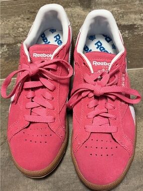 Reebok Pink Suede Low-Top Sneakers